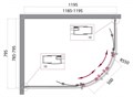 Душевой уголок BelBagno UNO-195-RH-2-120/80-C-Cr UNO-195-RH-2-120/80-C-Cr