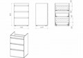 Фостер - 55 Тумба напольная 3 ящ. под стиральную машину, белая + раковина левая УТ000008234