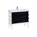 Чикаго -100 Тумба с 3 ящ. чёрно-белая + раковина УТ000000162