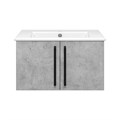 ROCK - 75 Тумба прямая подвесная светло-серый + раковина УТ000012159