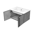 ROCK - 75 Тумба прямая подвесная светло-серый + раковина УТ000012159