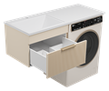 ENFIDA - 60 Тумба подвесная 1 ящ. под стир. машину, бежевая мат. эмаль + раковина левая УТ000016094
