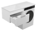 ENFIDA - 60 Тумба подвесная 1 ящ. под стир. машину, белая мат. эмаль + раковина левая УТ000016089