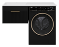 ENFIDA - 60 Тумба подвесная 1 ящ. под стир. машину, черная мат. эмаль + раковина левая УТ000016096