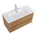 Тумба с раковиной подвесная CEZARES RELAX 100 Дуб карамельный, раковина белая 190723