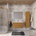 Тумба с раковиной подвесная CEZARES RELAX 100 Брашированное золото, раковина белая 190722 - фото 178844