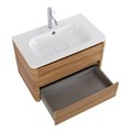 Тумба с раковиной подвесная CEZARES RELAX 80 Дуб карамельный, раковина белая 190719