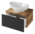Тумба под раковину Misty Ива 60 подвесная (графит, дуб вотан) П-Ива-01060-481Я