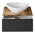 Тумба под раковину Misty Ива 70 подвесная (графит, дуб вотан) П-Ива-01070-481Я