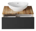 Тумба под раковину Misty Ива 80 подвесная (графит, дуб вотан) П-Ива-01080-481Я
