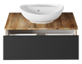 Тумба под раковину Misty Ива 90 подвесная (графит, дуб вотан) П-Ива-01090-481Я
