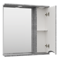 Зеркальный шкаф Misty Атлантик 70 правый (серый камень) П-Атл-4070-050П