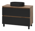Тумба под раковину Brevita Dakota 100 (черная) DAK-07100-19/02-2Я