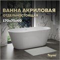 Ванна акриловая 170х75 отдельностоящая Teymi Solli Pro белая T130201 1221057 - фото 179968