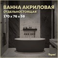 Ванна акриловая 170x76 отдельностоящая Teymi Lina чёрная матовая T130104 1207350 - фото 180054