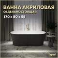 Ванна акриловая 170x80 отдельностоящая Teymi Kati чёрная матовая T130113 1207359 - фото 180068