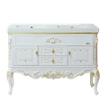 Bianco - 90 Тумба с 2 ящ. белое сусальное золото + раковина СО000006965