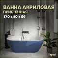 Ванна акриловая 170x80 пристенная Teymi Aina синяя матовая T130120 1207366