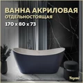 Ванна акриловая 170x80 отдельностоящая Teymi Ellie синяя матовая T130116 1207362