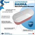 Ванна акриловая 170x80 отдельностоящая Teymi Kati розовая матовая T130112 1207358