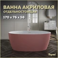 Ванна акриловая 170x76 отдельностоящая Teymi Lina розовая матовая T130103 1207349