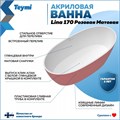 Ванна акриловая 170x76 отдельностоящая Teymi Lina розовая матовая T130103 1207349