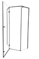Timo Душевой угол TTSSP-100/03C-8, распаш 1000*1000*2000, проф черный, стекло проз 8 мм T71