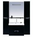 Жасмин - 50 Тумба подвесная с 2 ящ. черная эмаль направл. с доводч. + раковина УТ000001703