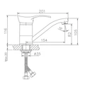 Смеситель для кухни Haiba (HB4501-2) HB4501-2