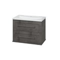 Марта - 70 Тумба подвесная 2 ящ. темный бетон / раковина УТ000005493