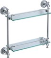 Полка прямая двойная (стеклянная) 40 см Savol 58а (S-005822A) S-005822A - фото 183082