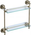 Полка прямая двойная (стеклянная) 40 см Savol 58с (S-005822C) S-005822C - фото 183084
