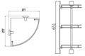 Полка угловая тройная (стеклянная) Savol S-065322H-3 S-065322H-3