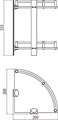 Полка угловая двойная (стеклянная) Savol (S-003021) S-003021