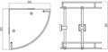 Полка угловая двойная (стеклянная) Savol 95 (S-095322) S-095322
