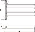 Держатель для полотенец поворотный (4-ой) Savol 87 (S-008704) S-008704