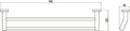 Держатель для полотенец прямой (2-ой) 60 см Savol 87 (S-608748) S-608748
