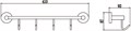 Планка с крючками (4 крючка) Savol 87 (S-008774) S-008774
