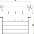 Полка для полотенец 40 см 3 крючка Savol 95 (S-409544) S-409544