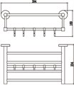 Полка для полотенец 40 см (3 крючка) Savol 87 (S-408745) S-408745