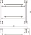 Полка прямая двойная (стеклянная) 40 см Savol 95 (S-09522) S-09522