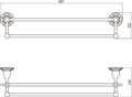 Держатель для полотенец Savol прямой  (2-ой) 60 см (S-08948C) S-08948C