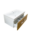 Турин -100 Тумба подвесная орех глянец/белый + раковина УТ000007709