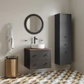 Тумба подвесная со столешницей МДФ, макадамия орех 60 см IDDIS Torr темно-серый (TOR60DMi95K) TOR60DMi95K