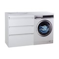 Фостер - 70 Тумба напольная 3 ящ. под стиральную машину, белая + раковина левая УТ000008404