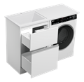 Тумба под раковину Misty Ингрид 60 под стиральную машину напольная (белая) П-Инг01060-012Я
