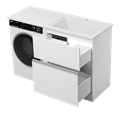 Тумба под раковину Misty Ингрид 70 под стиральную машину напольная (белая) П-Инг01070-012Я