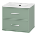 Тумба под раковину Brevita Verde 60 подвесная (зеленая) Ver-09060-0102Я