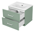 Тумба под раковину Brevita Verde 60 подвесная (зеленая) Ver-09060-0102Я