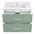 Тумба под раковину Brevita Verde 70 подвесная (зеленая) Ver-09070-0102Я